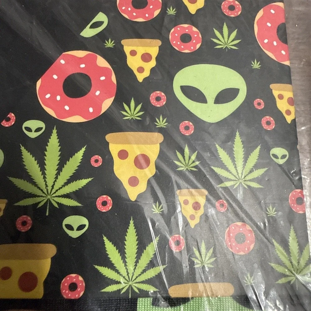 New PSD Underwear Men's Black Munchies Leaf Pizza Donut Boxer Brief NWT XL 40-42